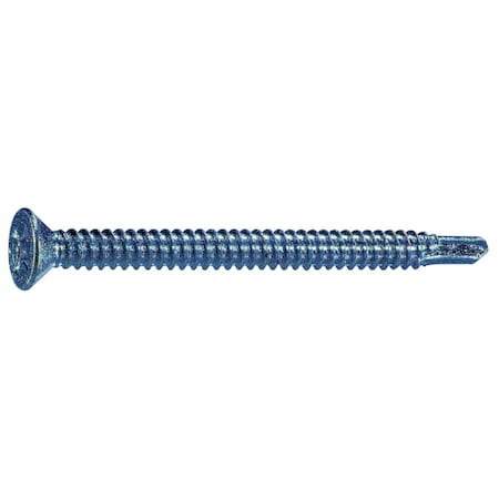 Midwest Fastener Self-Drilling Screw, #14 x 3 in, Zinc Plated Steel Flat Head Phillips Drive, 25 PK 55244